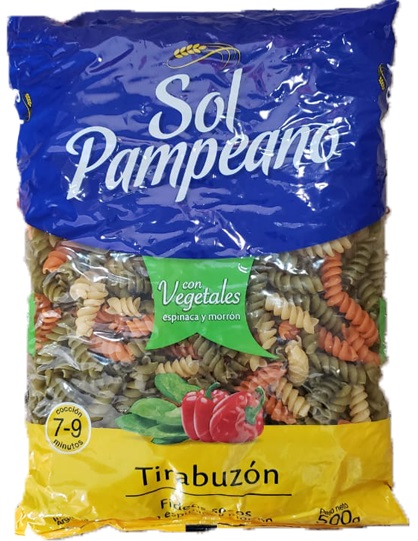 FIDEOS TIRABUZON TRICOLOR SOL PAMPEANO